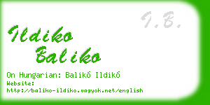 ildiko baliko business card